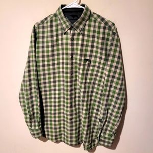 Jagdhund Siegfried Checkered Plaid Button Down Shirt Size Large